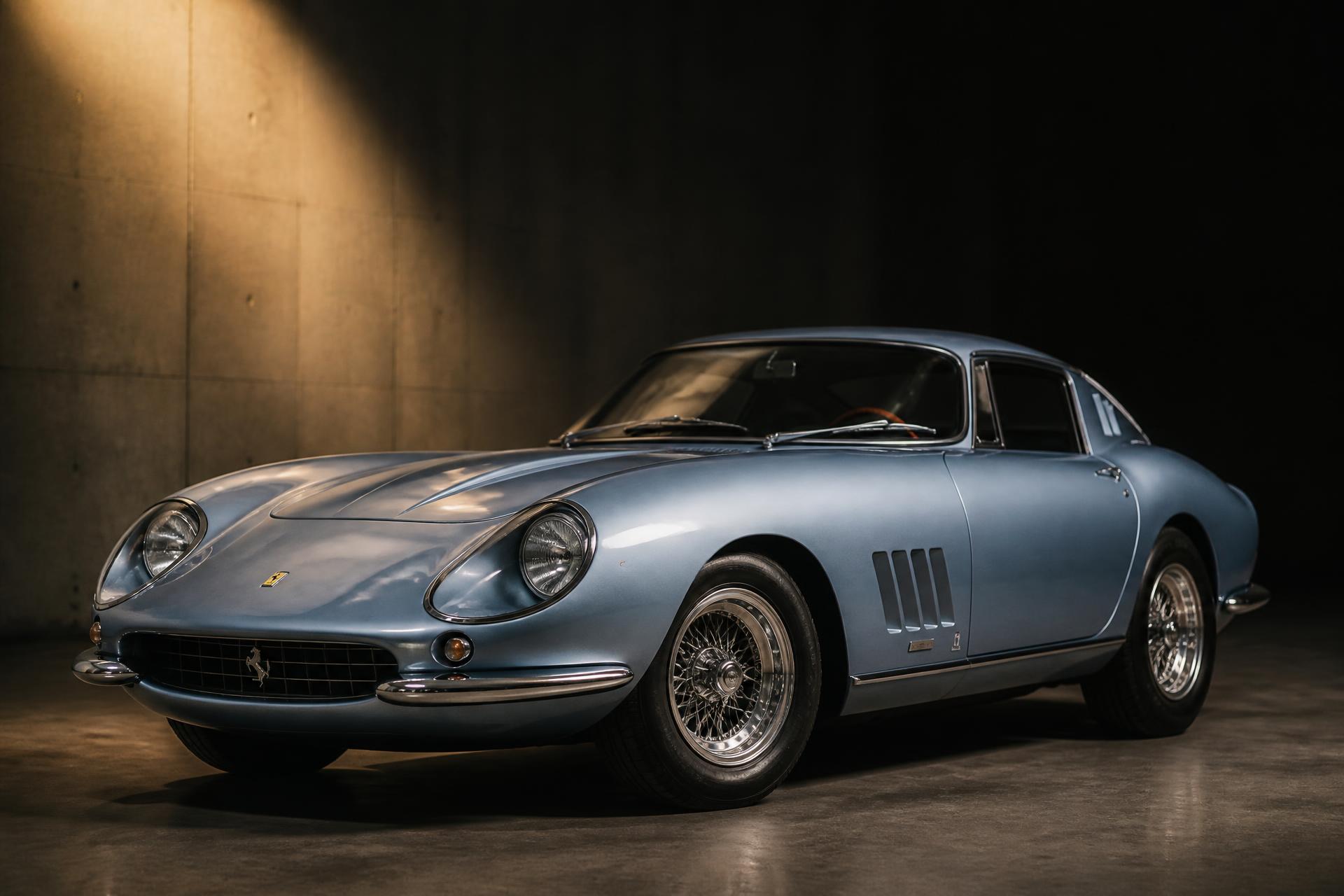 1967 Ferrari 275 GTB/4 in dark blue, side profile
